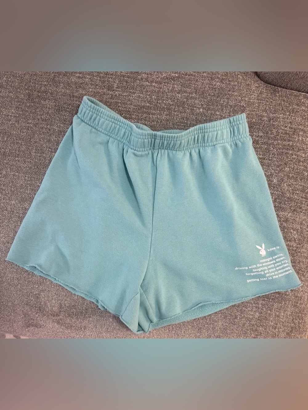 PLAYBOY Light Teal Athletic Lounge Shorts with Logo